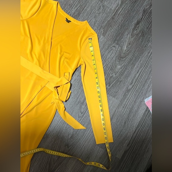 Ann Taylor Gold Asymmetrical Wrap Cocktail Dress - Picture 8 of 10